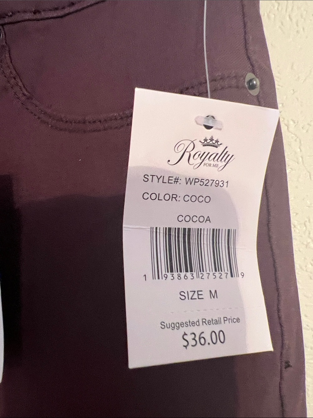 Royalty For Me Women's Skinny Jeans - Burgundy - Picture 3 of 6